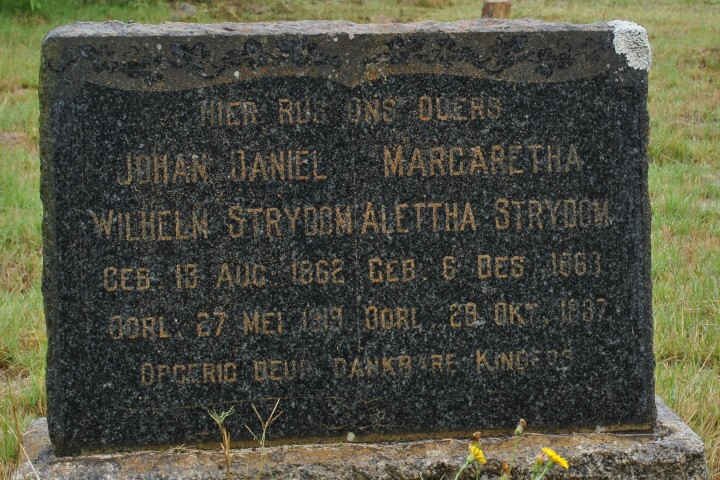 STRYDOM Johan Daniel Wilhelm 1862-1919 &amp; Margaretha Alettha 1863-1937