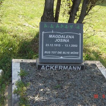 ACKERMANN Magdalena Josina 1915-2002