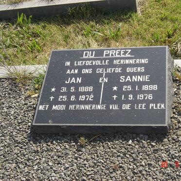 PREEZ Jan, du 1888-1972 &amp; Sannie 1898-1976