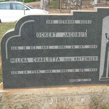 OLIVIER Ockert Jacobus 1882-1946 &amp; Helena Charlotta KRITZINGER 1889-1955