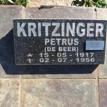 KRITZINGER Paul Malan 1953-2017 :: KRITZINGER Petrus nee DE BEER 1917-1956 _1 