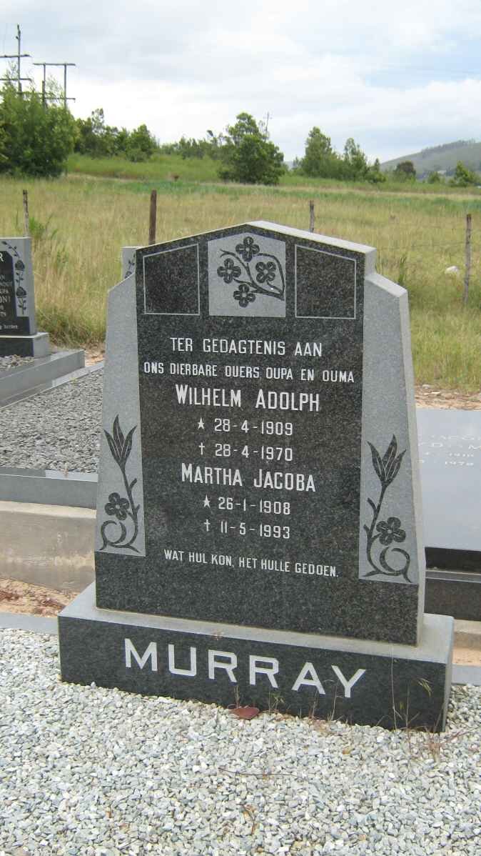 MURRAY Wilhelm Adolph 1909-1970 &amp; Martha Jacoba 1908-1993