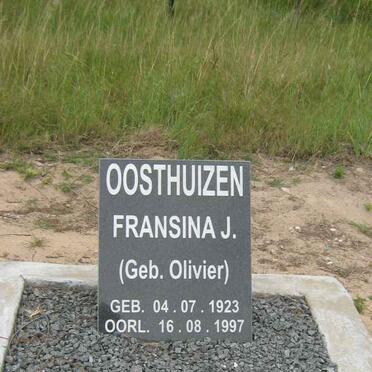 OOSTHUIZEN Fransina J. nee OLIVIER 1923-1997