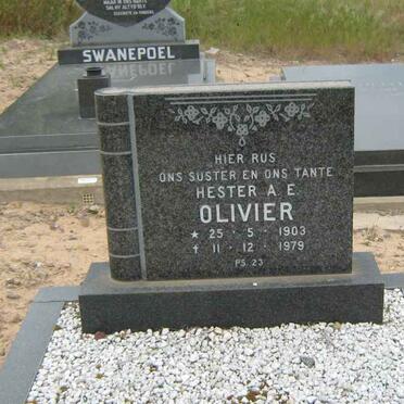 OLIVIER Hester A.E. 1903-1979