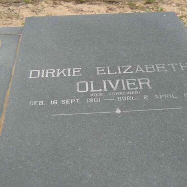 OLIVIER Daniel Jacobus 1906-1976 &amp; Dirkie Elizabeth SCHREIBER 1901-1978 