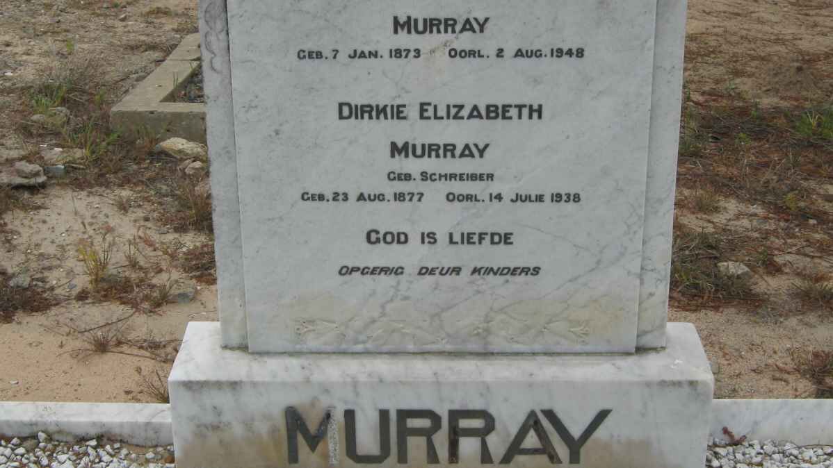 MURRAY ? 1873-1948 &amp; Dirkie Elizabeth SCHREIBER 1877-1938