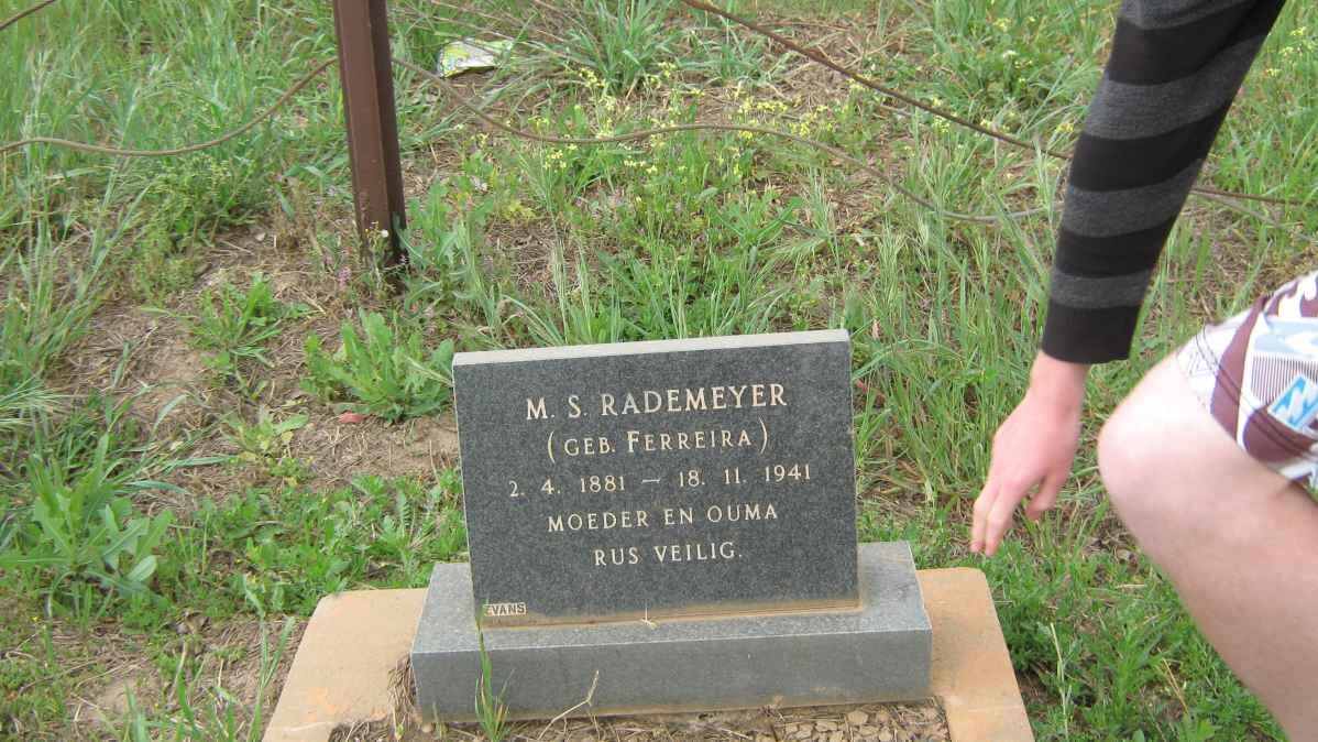RADEMEYER M.S. nee FERREIRA 1881-1941