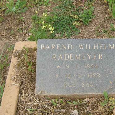 RADEMEYER Barend Wilhelm 1854-1922