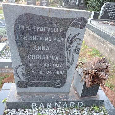 BARNARD Anna Christina 1920-1982