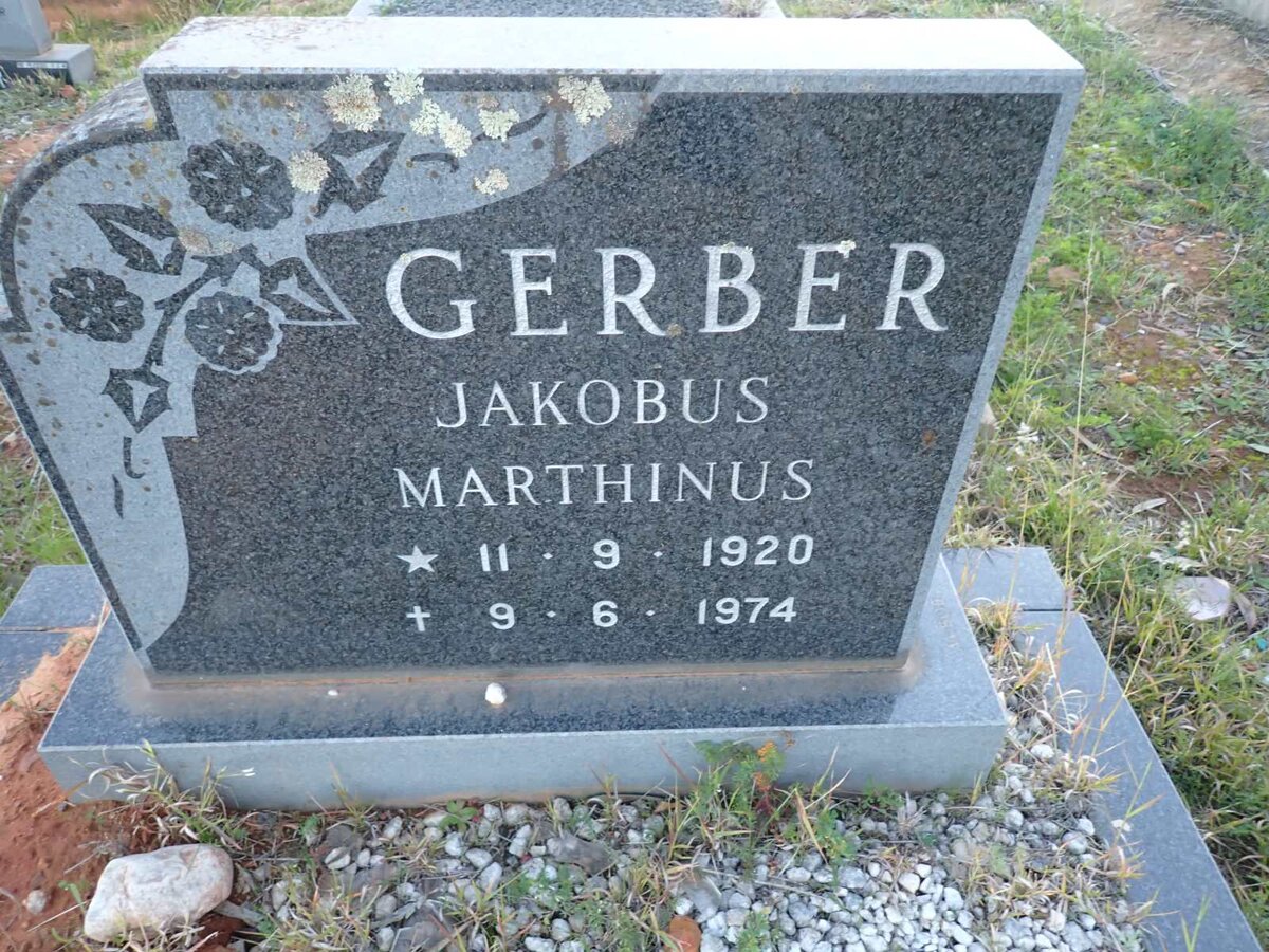 GERBER Jakobus Marthinus 1920-1974