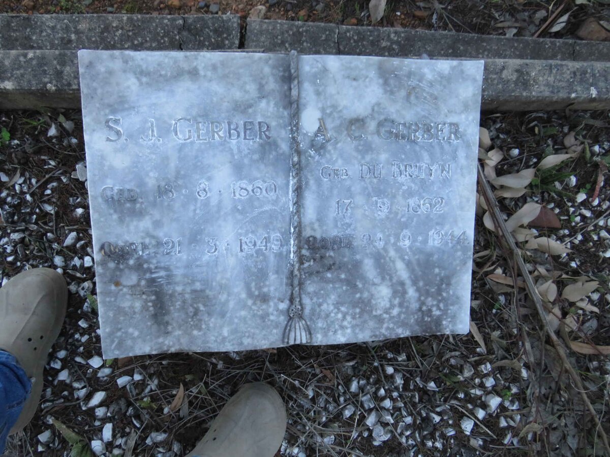 GERBER S.J. 1860-1949 & A.C. DU BRUYN 1862-1944