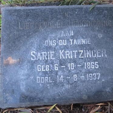 KRITZINGER Sarie 1865-1937