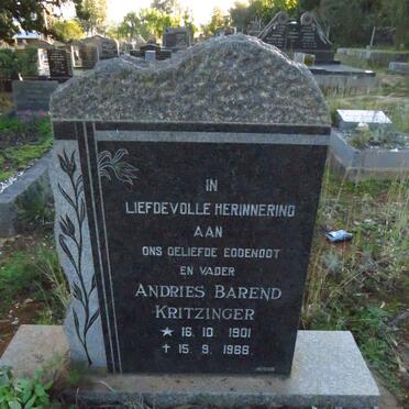 KRITZINGER Andries Barend 1901-1966