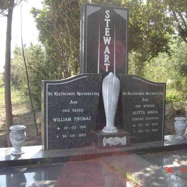 STEWART William Thomas 1916-1983 &amp; Aletta Maria STRYDOM 1909-1983