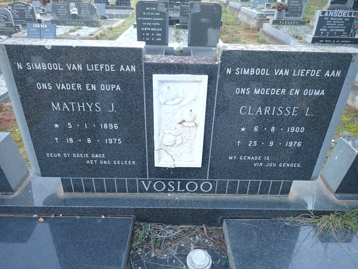VOSLOO Mathys J. 1896-1975 & Clarisse L. 1900-1976