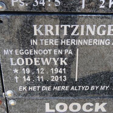KRITZINGER Lodewyk 1941-2013