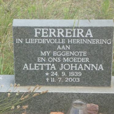 FERREIRA Aletta Johanna 1939-2003