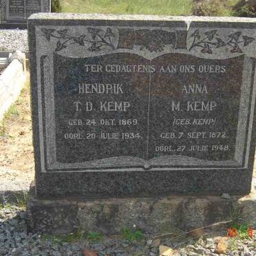 KEMP Hendrik T.D. 1869-1934 &amp; Anna M. KEMP 1872-1948
