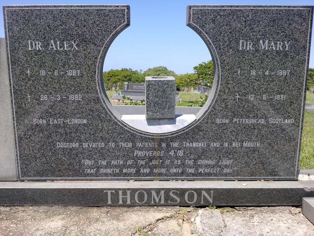 THOMSON Alex 1897-1992 &amp; Mary 1897-1991