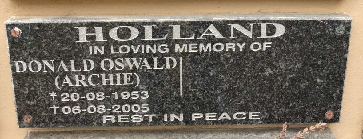 HOLLAND Donald Oswald 1953-2005