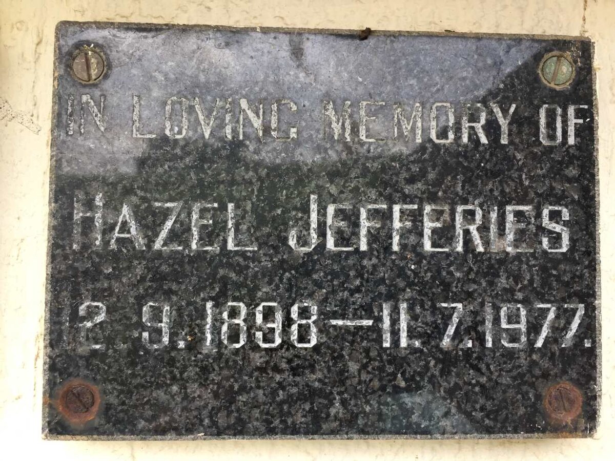 JEFFERIES Hazel Florence nee MILLER 1898-1977