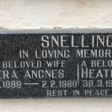 SNELLING Heaton George 1900-1984 &amp; Vera Angnes 1899-1980