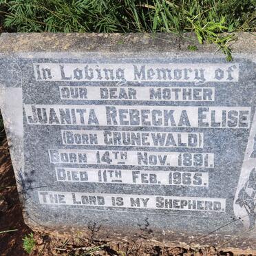 ? Juanita Rebecka Elise nee GRUNEWALD 1891-1965