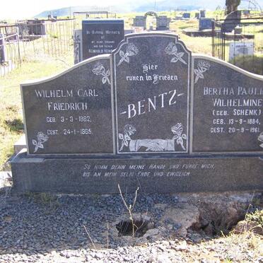 BENTZ Wilhelm Carl Friedrich 1882-1965 &amp; Bertha Pauline Wilhelmine SCHENK 1884-1961