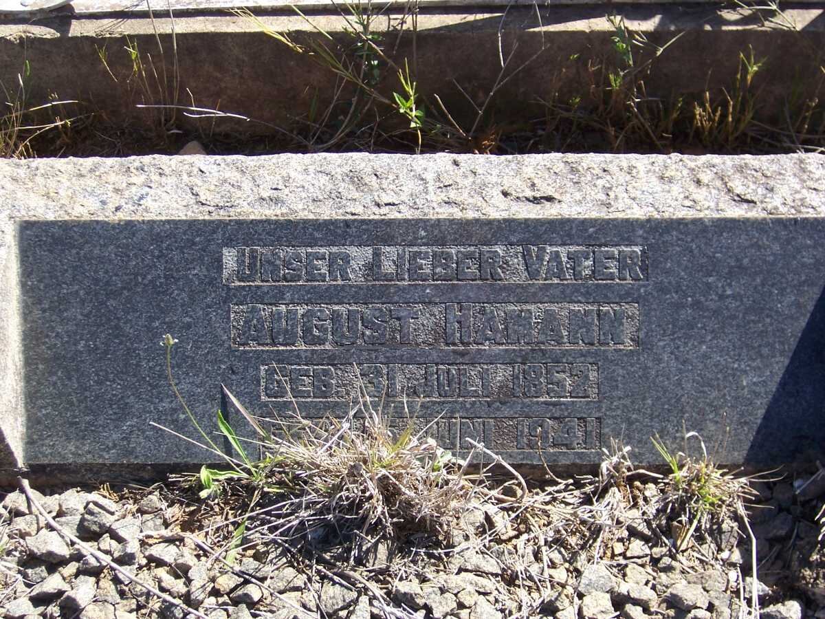 HAMANN August 1852-1941