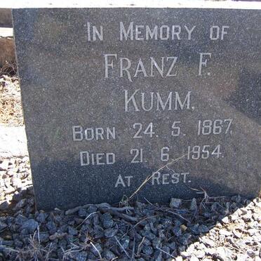 KUMM Franz F. 1867-1954