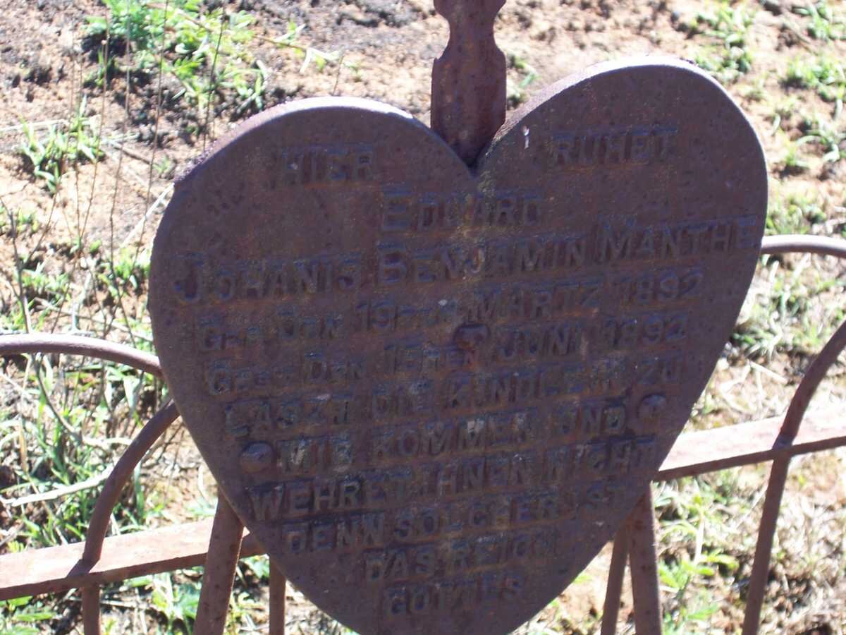 MANTHE Eduard Johanis Benjamin 1892-1892