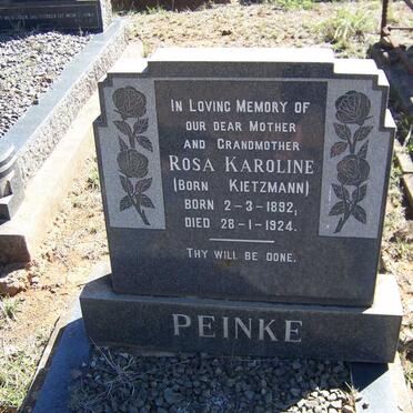 PEINKE Rosa Karoline nee KIETZMANN 1892-1924