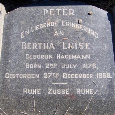 PETER Johann F. 1875-1946 &amp; Bertha Luise HAGEMANN 1876-1958 _2