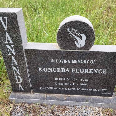 VANANDA Nonceba Florence 1933-1996