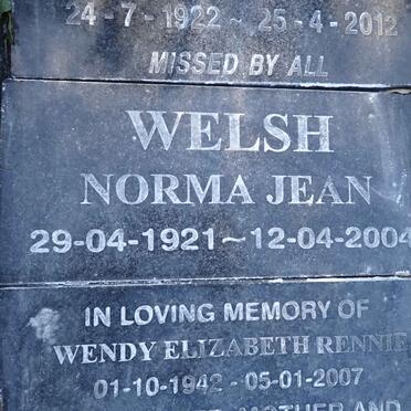 WELSH Norma Jean 1921-2004