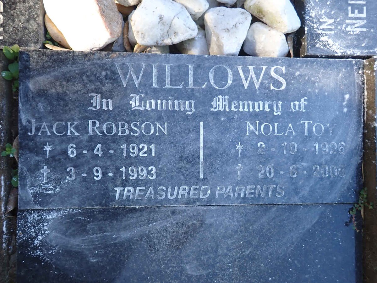 WILLOWS Jack Robson 1921-1993 & Nola Toy 1926-2008