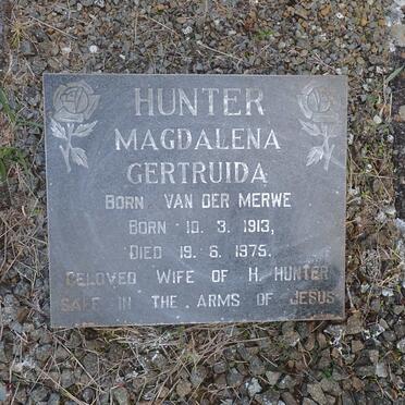 HUNTER Magdalena Gertruida nee VAN DER MERWE 1913-1975