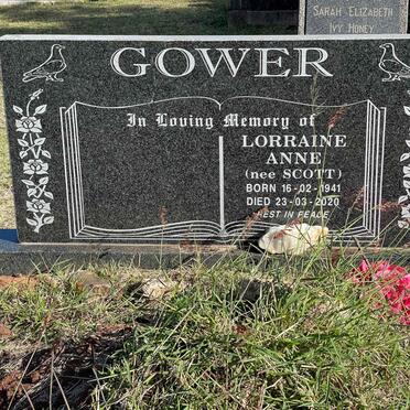 GOWER Lorraine Anne nee SCOTT 1941-2020