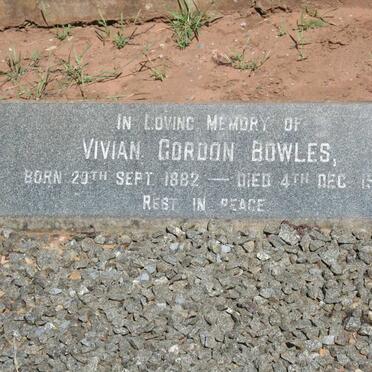 BOWLES Vivian Gordon 1882-1959