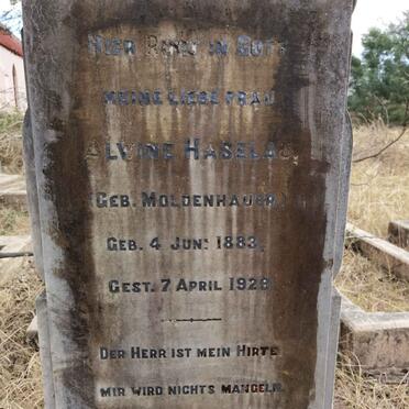 HASELHAU Alwine nee MOLDENHAUER 1883-1929