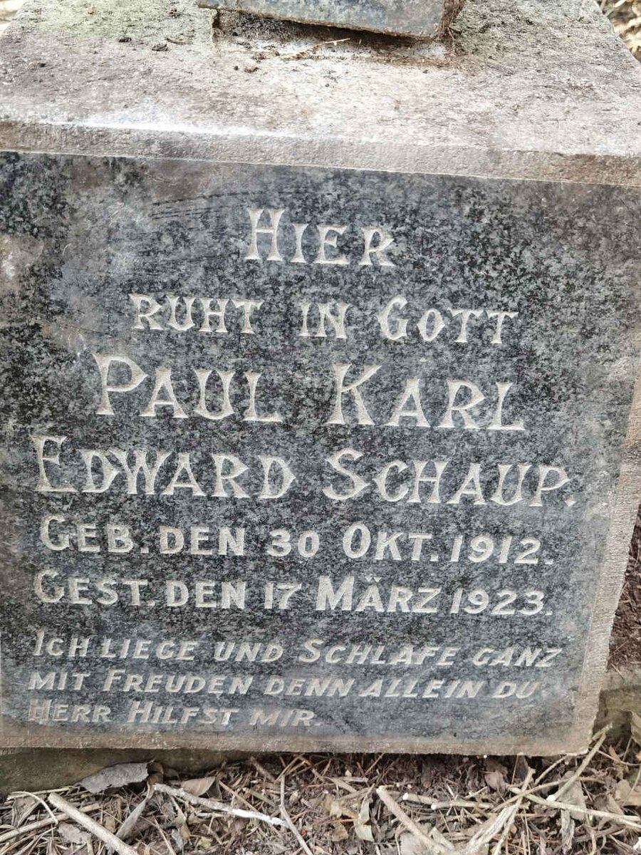 SCHAUP Paul Karl Edward 1912-1923