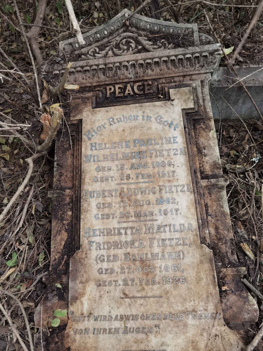 FIETZE Hubert Ludwig 1862-1917 &amp; Henrietta Matilda Fridricka BAHLMANN 1861-1926