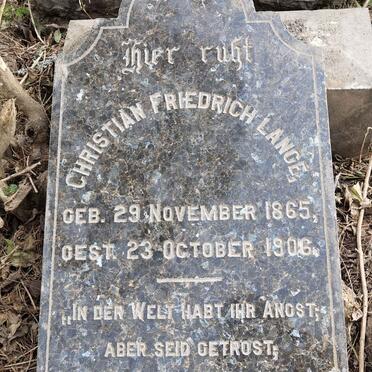 LANGE Christian Friedrich 1865-1906