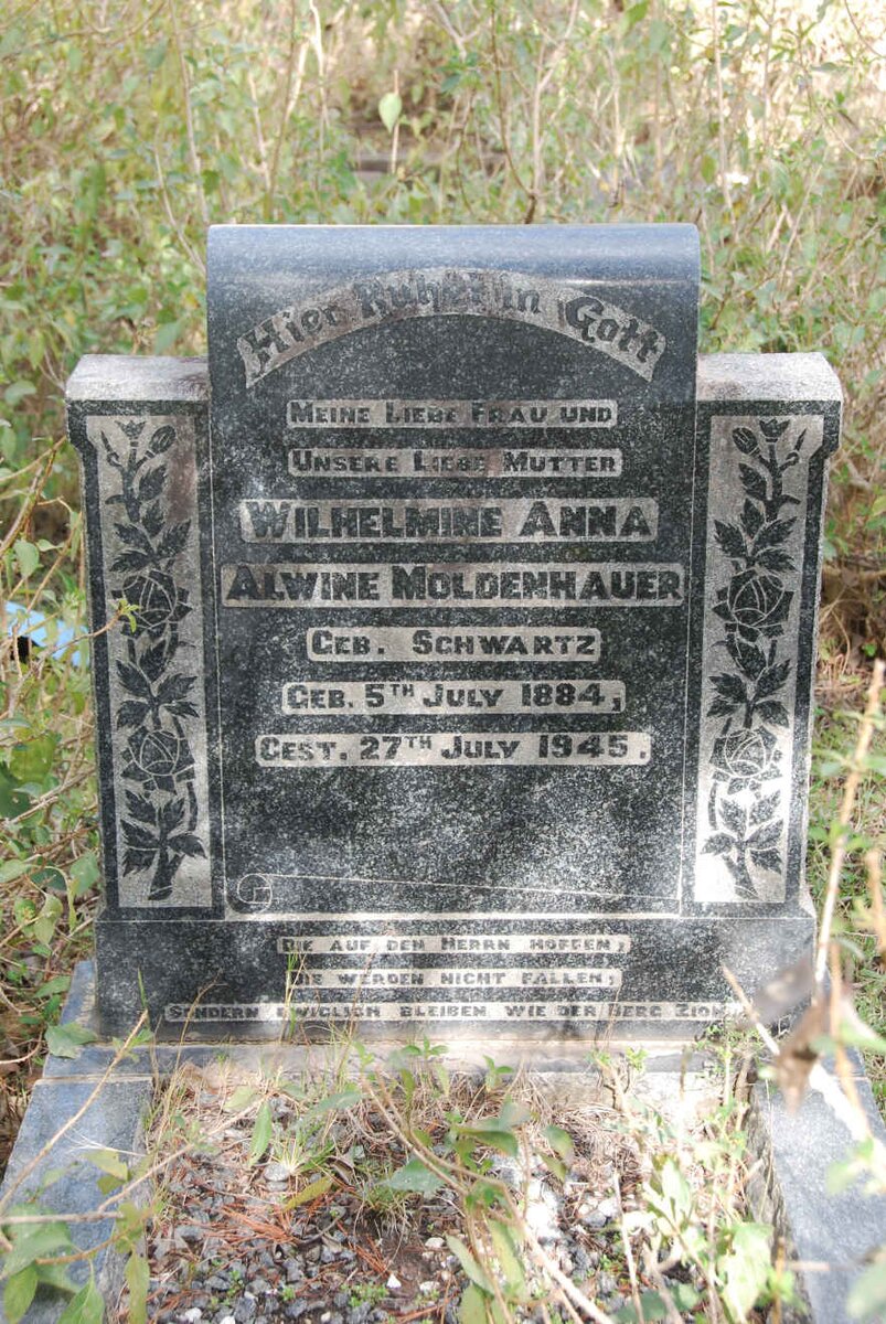 MOLDENHAUER Wilhelmine Anna Alwine nee SCHWARTZ 1884-1945
