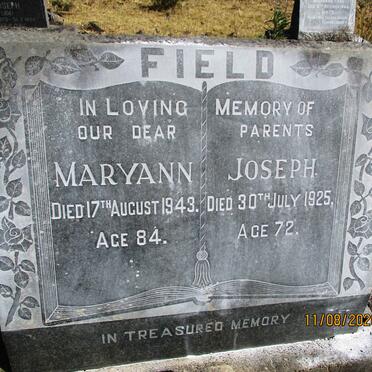 FIELD Joseph -1925 &amp; Maryann -1943