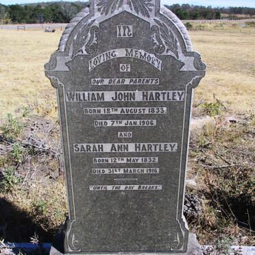 HARTLEY William John 1833-1906 &amp; Sarah Ann 1832-1916