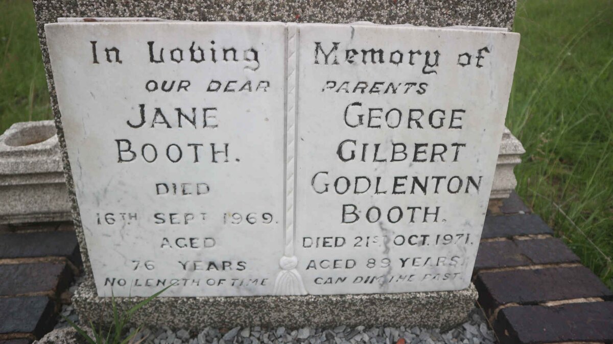 BOOTH George Gilbert Godlenton -1971 &amp; Jane -1969