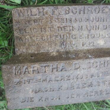 SCHROEDER Wilhelm F. 1840-1891 :: SCHROEDER Martha D. 1888-1891