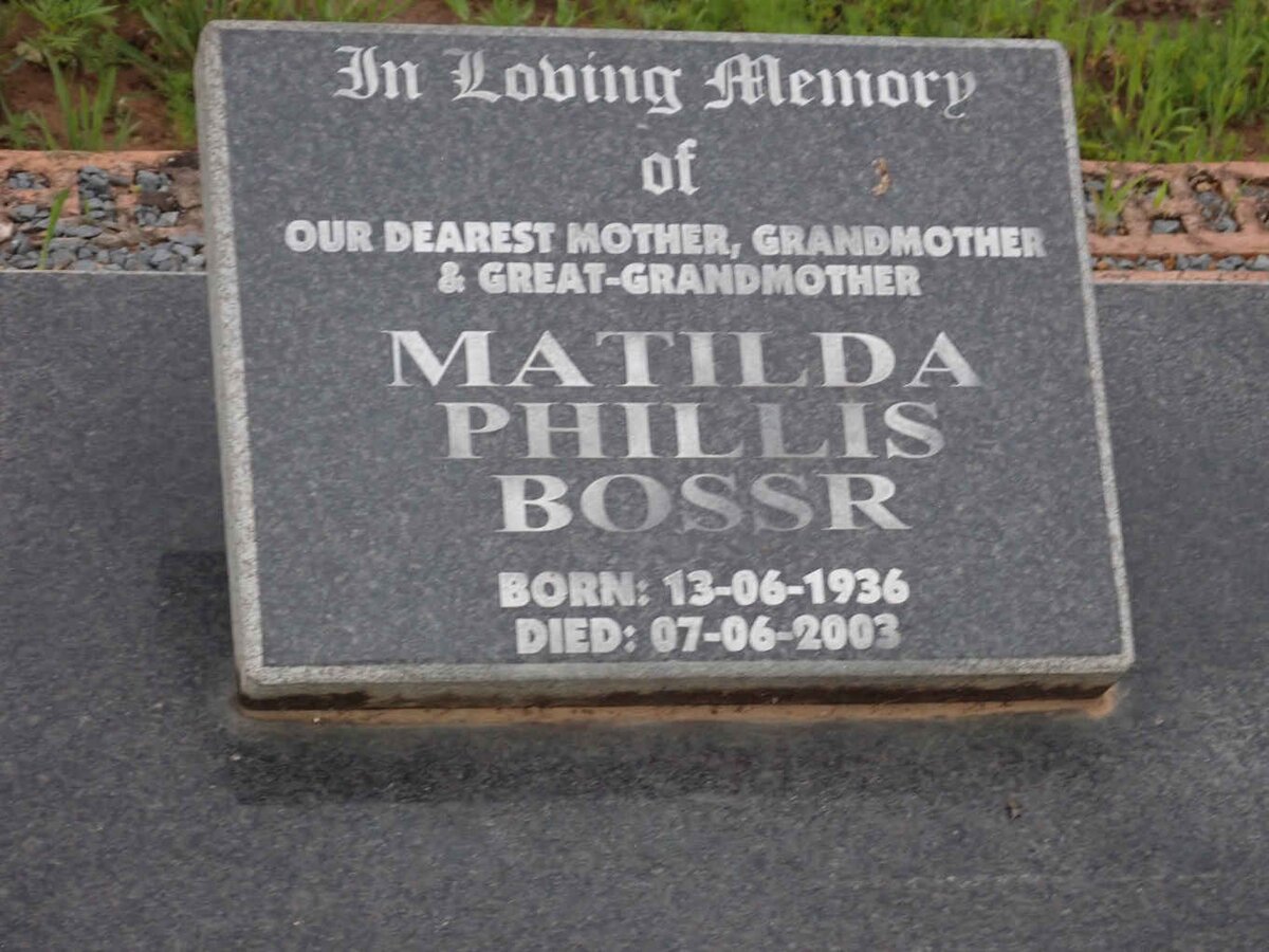 BOSSR Mathilda Phillis 1936-2003