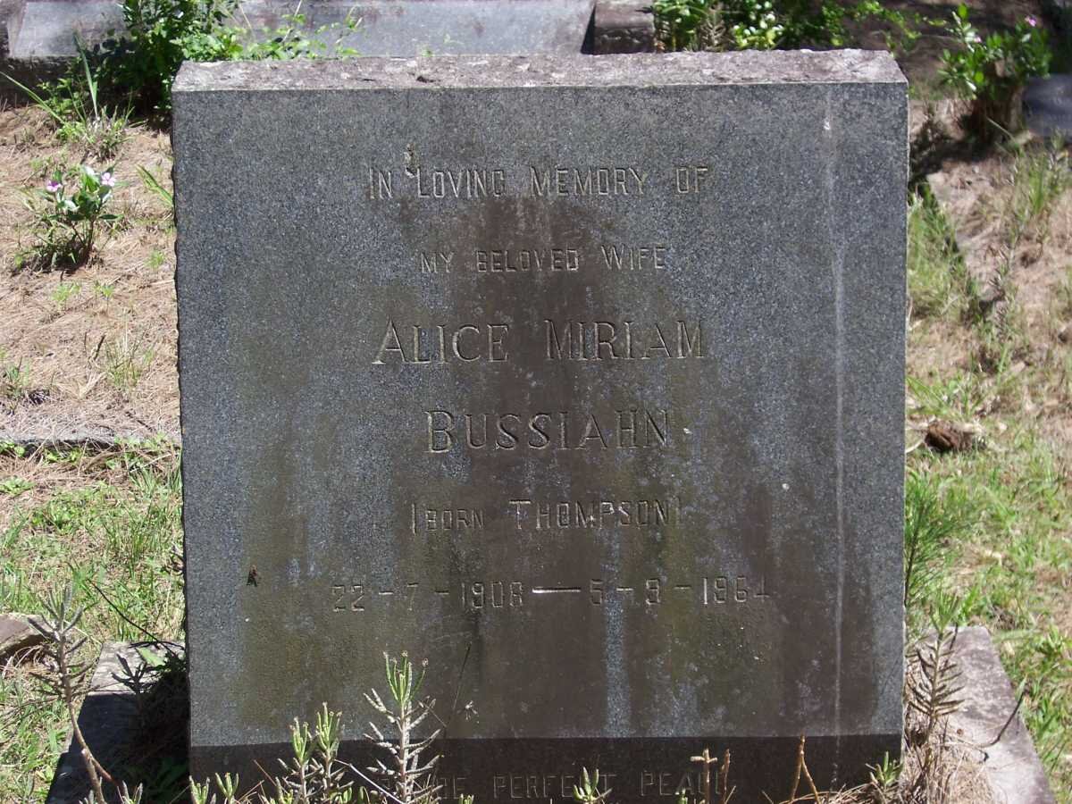 BUSSIAHN Alice Miriam nee THOMPSON 1908-1964